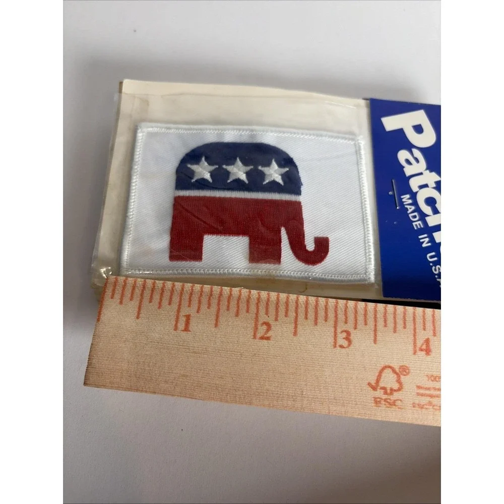 Republican Iron-On Patch Red White Blue GOP Elephant Lot of 7